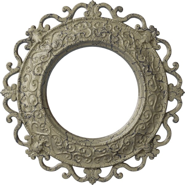 Ekena Millwork Orrington Medallion (Canopies up to 6 5/8"), 13 1/4"OD x 6 5/8"ID x 1 1/8"P, Castle Stone Crackle CM13ORCSC - main